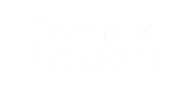 comb & scissors footer logo